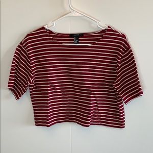 💖5/$25💖 Forever21 Red Strip Crop Top